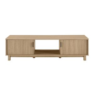 Coastal Oak Fluted 2-Door Compact TV Stand