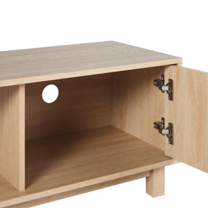 Coastal Oak Fluted 2-Door Compact TV Stand