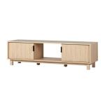 Coastal Oak Fluted 2-Door Compact TV Stand