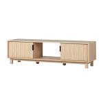 Coastal Oak Fluted 2-Door Compact TV Stand