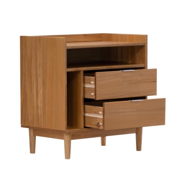 Caramel Pine 2-Drawer Nightstand