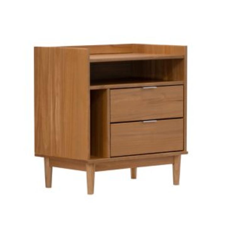 Caramel Pine 2-Drawer Nightstand