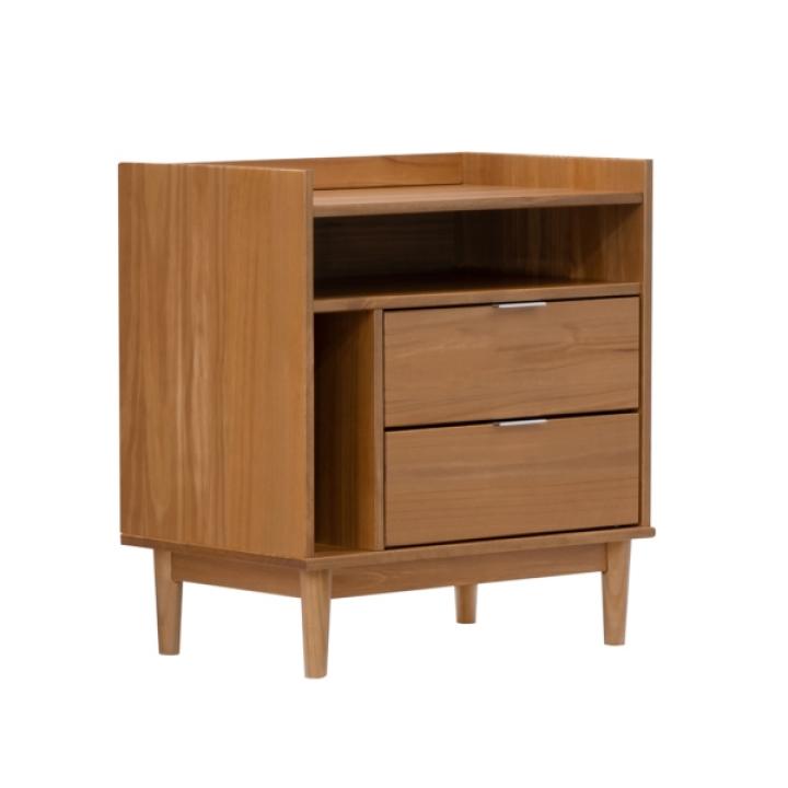 Caramel Pine 2-Drawer Nightstand