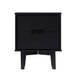 Midnight Black Wood 2-Drawer Modern Nightstand