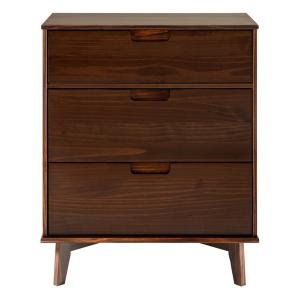 Walnut Mid-Century Modern 3-Drawer Dresser