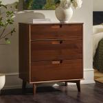 Walnut Mid-Century Modern 3-Drawer Dresser