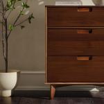 Walnut Mid-Century Modern 3-Drawer Dresser