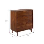 Walnut Mid-Century Modern 3-Drawer Dresser