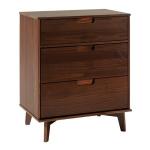 Walnut Mid-Century Modern 3-Drawer Dresser