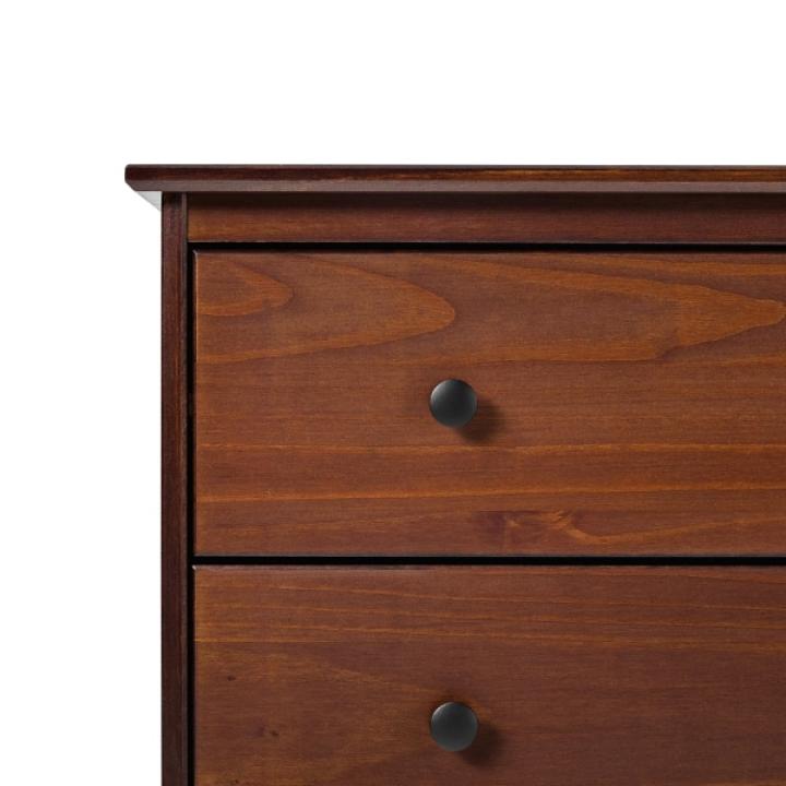 Walnut Mid-Century Modern 4-Drawer Wood Dresser