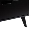 Black Simple Grooved Handle 6-Drawer Dresser