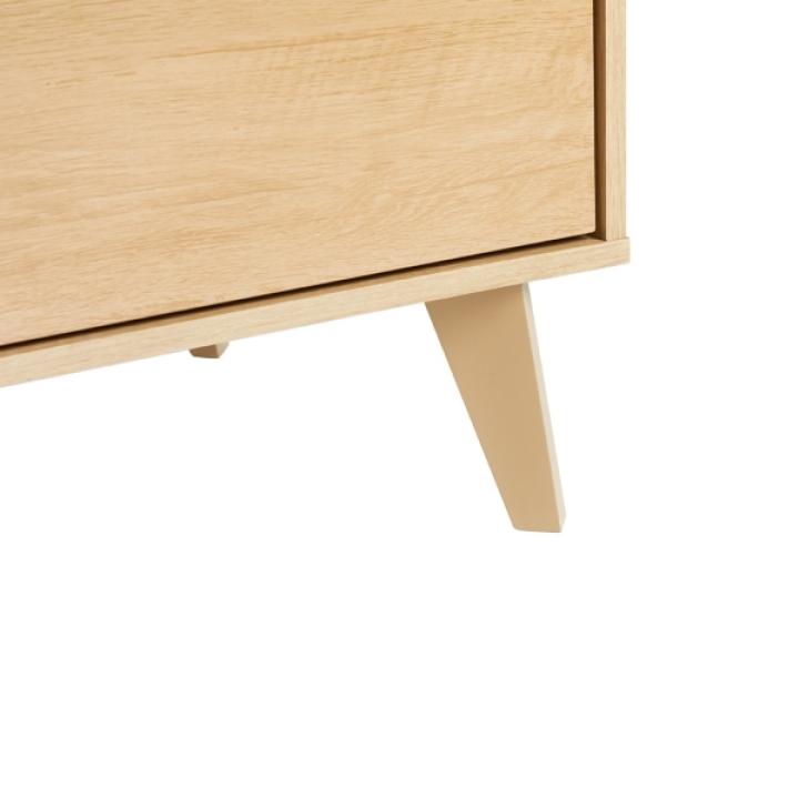 Oak Wood Simple Grooved Handle 6-Drawer Dresser