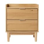 Natural Pine 2-Drawer Gallery Top Nightstand