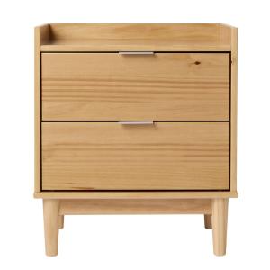 Natural Pine 2-Drawer Gallery Top Nightstand