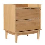 Natural Pine 2-Drawer Gallery Top Nightstand