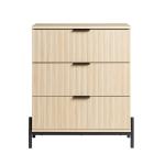 Coastal Oak Reeded 3-Drawer Dresser
