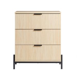 Coastal Oak Reeded 3-Drawer Dresser