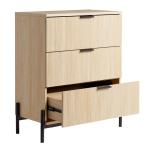 Coastal Oak Reeded 3-Drawer Dresser