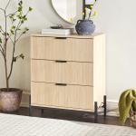 Coastal Oak Reeded 3-Drawer Dresser