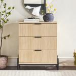 Coastal Oak Reeded 3-Drawer Dresser