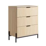 Coastal Oak Reeded 3-Drawer Dresser
