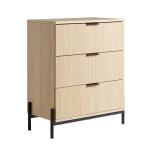 Coastal Oak Reeded 3-Drawer Dresser