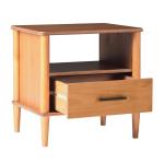 Caramel Brown Wood Cubby Nightstand