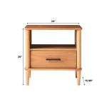Caramel Brown Wood Cubby Nightstand