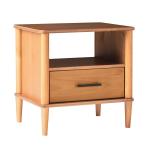 Caramel Brown Wood Cubby Nightstand