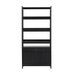 Black Modern Bookcase with Drawers