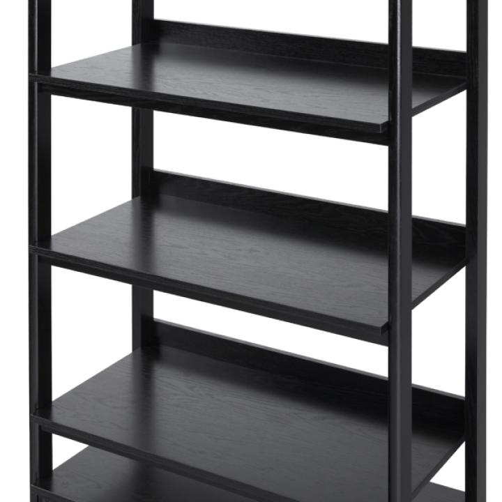 Black Modern Bookcase with Drawers