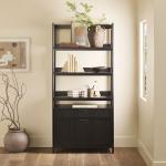 Black Modern Bookcase with Drawers