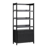 Black Modern Bookcase with Drawers