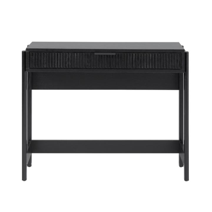 Black Modern 1-Drawer Reeded Desk