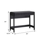 Black Modern 1-Drawer Reeded Desk