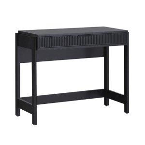 Black Modern 1-Drawer Reeded Desk