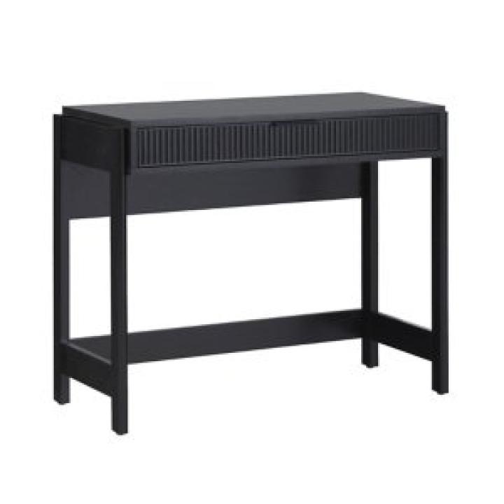 Black Modern 1-Drawer Reeded Desk