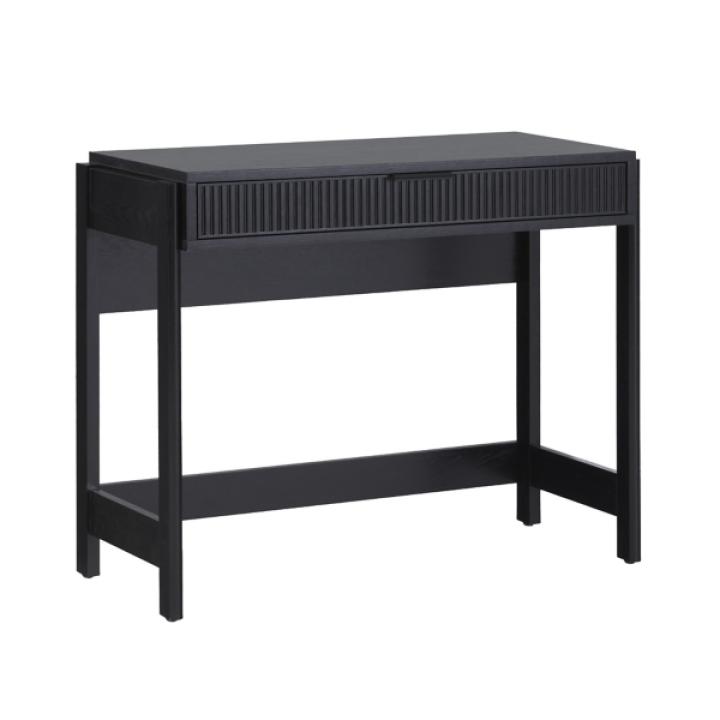 Black Modern 1-Drawer Reeded Desk