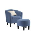 Blue Churchill Accent Chair & Ottoman Set