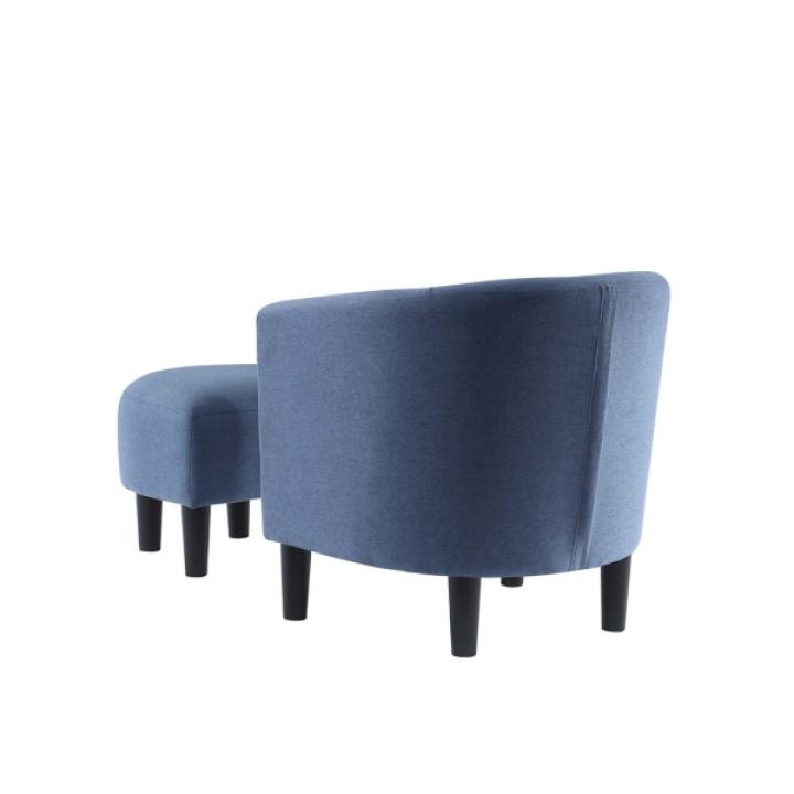 Blue Churchill Accent Chair & Ottoman Set