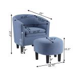 Blue Churchill Accent Chair & Ottoman Set