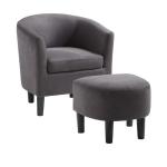 Charcoal Churchill Accent Chair & Ottoman Set