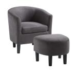 Charcoal Churchill Accent Chair & Ottoman Set