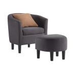 Charcoal Churchill Accent Chair & Ottoman Set