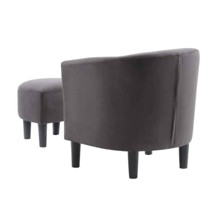Charcoal Churchill Accent Chair & Ottoman Set