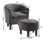 Charcoal Churchill Accent Chair & Ottoman Set