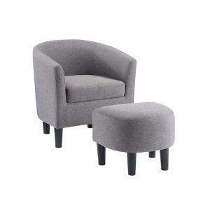 Light Gray Churchill Accent Chair & Ottoman Set