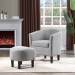 Light Gray Churchill Accent Chair & Ottoman Set