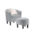 Light Gray Churchill Accent Chair & Ottoman Set