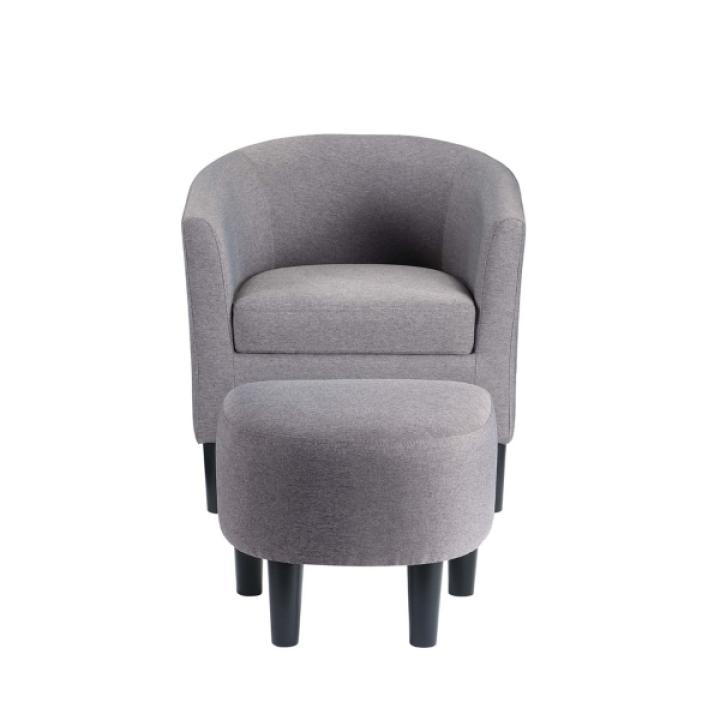Light Gray Churchill Accent Chair & Ottoman Set